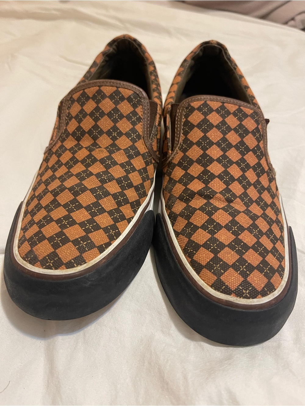 Alife Brown Checkerboard Slip-On Loafers